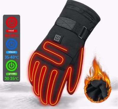 Waterdichte Verwarmde Motorhandschoenen – Batterij-aangedreven, Touchscreen Compatibel, Ideaal voor Winterse Motorrit, Racing en Rijden – Handverwarmers voor Comfort en Bescherming