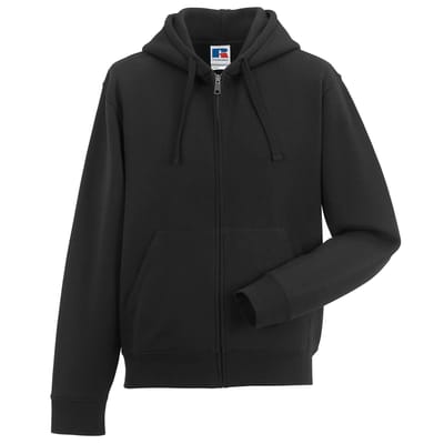 Russell Heren Authentieke Sweatshirt met volledige ritssluiting / Hoodie (Zwart)