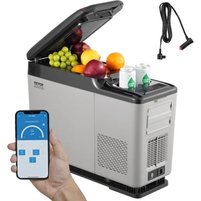 VEVOR Autokoelkast, 12-volt autokoelkast voor in de armleuning, draagbare vriezer met één temperatuurzone, 15 liter, instelbaar temperatuurbereik van -20°C tot 20°C, 12/24V DC en 100-240V AC, compressor koeler voor buiten, kamperen
