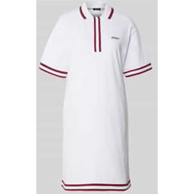 Knie-lange polojurk met label-stitching model 'Tasa'