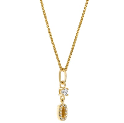 Orphelia 'Lily' Dames 925 Sterling Zilver Hanger met Ketting - Goud ZH-7582/G