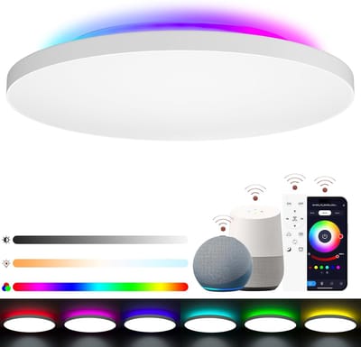 LED Plafondlamp 30Cm - LED Badkamerlamp - RGB Plafondlampen - Smart App & Afstandsbediening - 2.4GHz WiFi - Geschikt Voor Alexa, Google Home, Tuya - Voor Keuken, Badkamer, Woonkamer - Verlichting overkapping - Plafonniere - Plafond lamp
