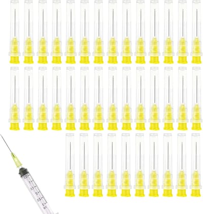 Roestvrijstalen distributietubes voor vloeibare lijmen en technische smeermiddelen, 20 g (0.9 mm x 38 mm), ideaal voor laboratorium en werkplaatsgebruik