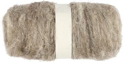 Gekaarde Wol, naturel, 100 gr/ 1 bol