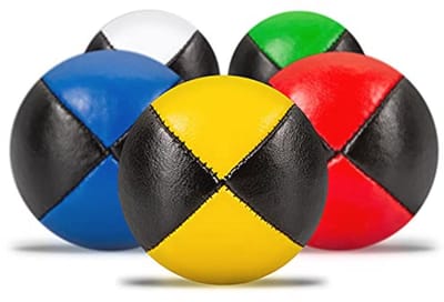 Jongleerballen Set voor Beginners - 5-delige Set van 62 mm, Waterafstotend Kunstleer