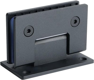 Glazen Deur Scharnier voor Badkamer - Geschikt voor 8-12mm Dikte Glas - RVS Deurscharnier met Mat Zwarte Afwerking - Duurzaam en Stijlvol Design