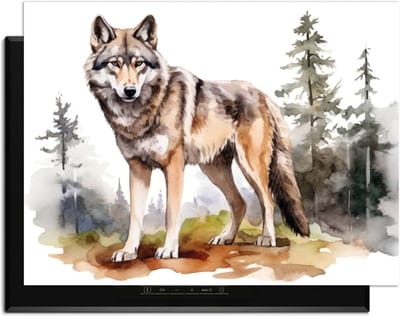 KitchenArt - Wild Wolf - Inductie Beschermer - 80x52 cm - Kookplaat Beschermer - Luxe Afdekplaat Inductieplaat - Anti-slip & Oprolbaar - Beschermmat Inductiekookplaat