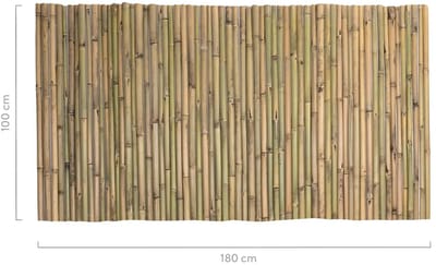 Masters of Bamboo® Bamboemat Basic - 180 x 100 cm - Naturel - Bamboe schutting op rol - Bamboe mat - Balkonscherm