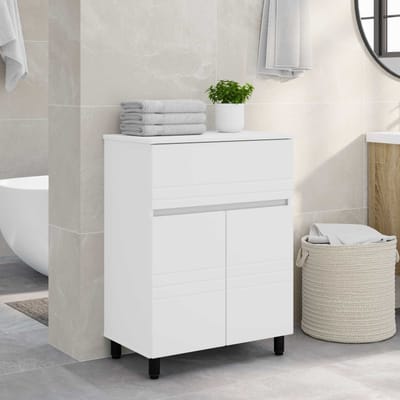 vidaXL - Badkamer - vaniteitsunit - Wit - 60 - x - 35 - x - 80 - cm - Bewerkt - hout