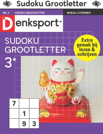 Denksport Puzzelboek - Sudoku Grootletter, editie 2