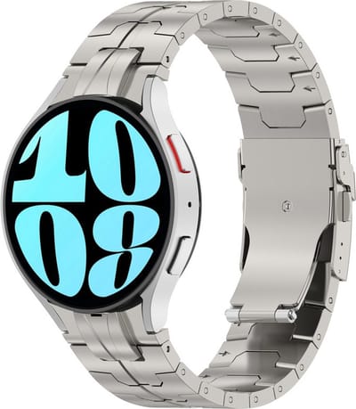 Stalen bandje - RVS - geschikt voor Samsung Galaxy Watch 6 / Watch 6 Classic / Watch 7 / Watch FE - cloud grey