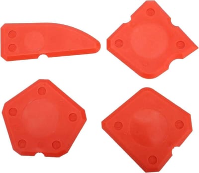 Stickerschrapergereedschap - Reinigingsschraper Lijmverwijderaar - Vuil Verwijderen - Veelzijdige Set - 4 Stuks - Rood