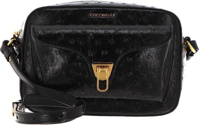 COCCINELLE Leren Schoudertas Avondtas Beat Shiny Ost Crossbody Bag Black Zwart