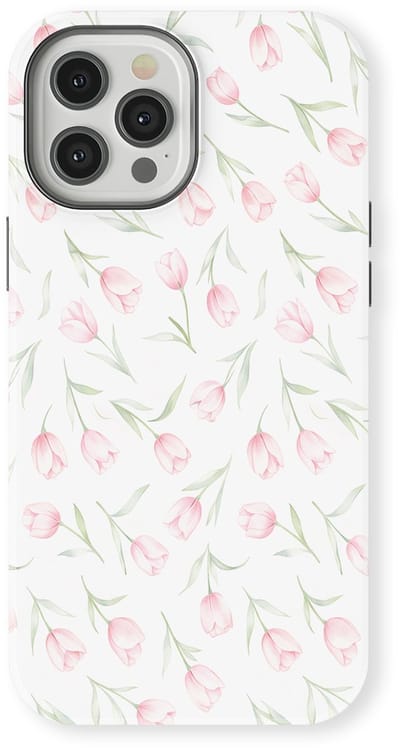 Bloemen Design Hoesje geschikt voor iPhone 12 Pro | Flower Print Tough Case met Mag | Shockproof | Bloemen Motief Backcover geschikt voor iPhone 12 Pro Soft Tulips