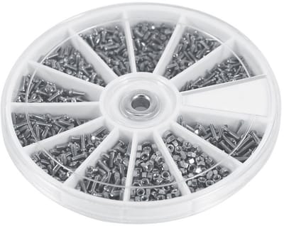 600 stuks micro schroeven en moeren set voor brillen, horloges en elektronica