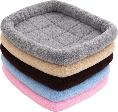 Topmast WoolyPaws - 75 x 46 x 7 cm - Camel - Bumperbed - Benchkussen - Hondenbed - Benchmat - Voor Hond of Kat - Zacht Fleece - Wasbaar
