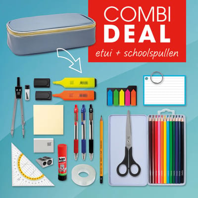 SOHO - Etui XL + Vulling - Grote etui met diverse opbergmogelijkheden - Inclusief complete vulling - In 1 klik klaar voor het nieuwe schooljaar - GB ELARA - Blauw