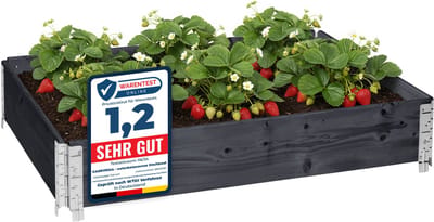 Garronda Kweekbak Palletrand 120x80x20cm - Antraciet - Bloemen - Kruiden - Palletframe - Natuurlijke Verhoogde Bloembedden - GD-BUD-PAL