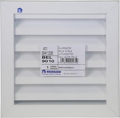 INBOUW MUURROOSTER 411 RAL 9010 200X200MM