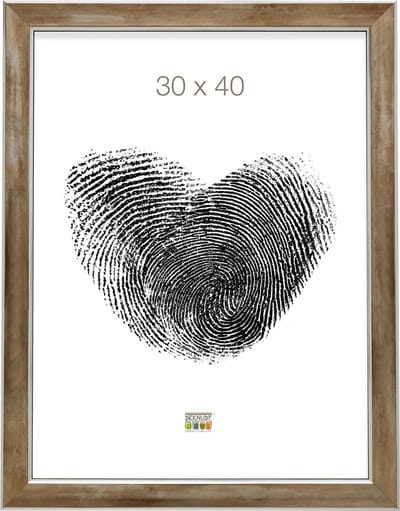 Deknudt Frames fotolijst S45YD3 - brons met zilver biesje - 30x40 cm