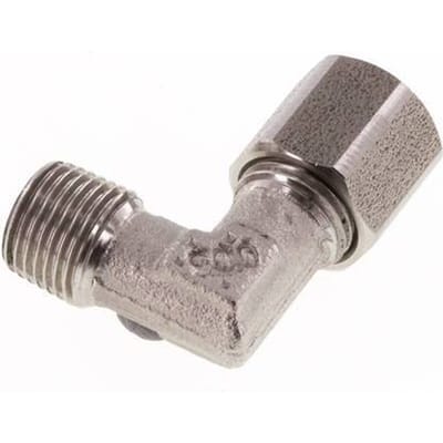 R 1/8'' Buitendraad x 6LL RVS L-Fitting 90graden 100 Bar DIN 2353 - FL2E-MC-ST-018R-06-LL