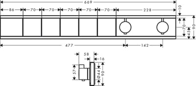 Hansgrohe RainSelect - Thermostatische inbouwkraan, voor 5 functies, goud 15384990
