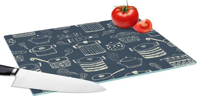 Glazen Snijplank - 39x28 - Patroon - Pannen - Koken - Snijplanken Glas