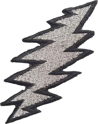 Grateful Dead - Lightning Silver Patch - Grijs