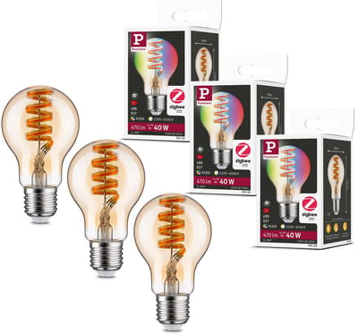 Set Filament 230 V LED-gloeilamp 5x470lm 5x6,3W RGBW+ dimbaar Goud