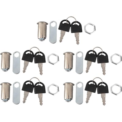 5 Set 30mm/1.18in Kast Noksleutel Beveiliging RV Opbergslot voor Lade Brievenbus Gereedschapskist gray