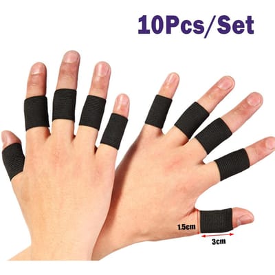 10 stuks Stretch Sports Knuckle Support Vingerbeschermers Buiten Basketbal Volleybal Vingerbescherming Gloednieuw zwart