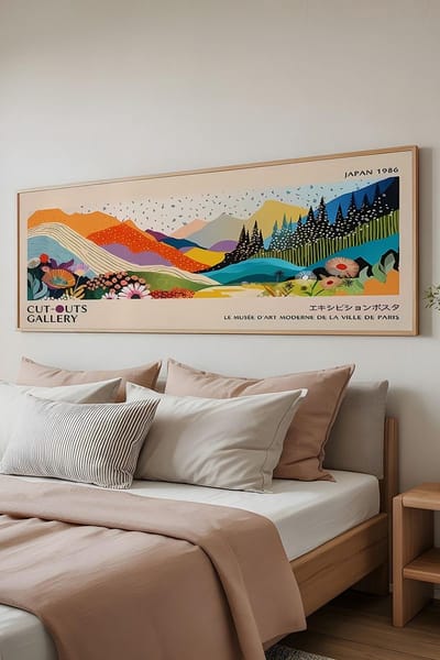 Asir - Decoratief ingelijst schilderij van MDF - Veelkleurig - 100% massief hout (dikte: 2 cm) - 55 x 125 x 6 cm