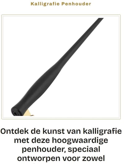 Dailygoods- Kalligrafie Penhouder - Schuine Dip Pen Handvat - Verwijderbare Metalen Flens - Lichtgewicht en Duurzaam - Geschikt voor Beginners