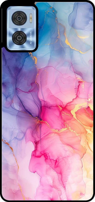 Smartphonica Telefoonhoesje Geschikt voor Motorola Moto E22 / E22i met marmer opdruk - TPU backcover case marble design - Regenboog geschikt voor Motorola Moto E22;Motorola Moto E22i