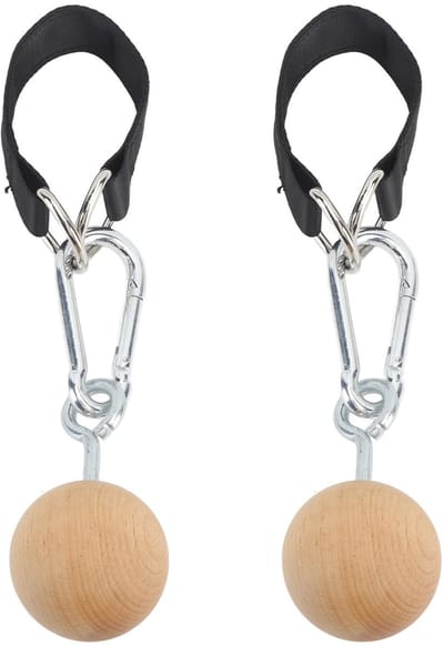Dailygoods- Pull Up Grips Antislip - Houten Ballen - Krachttrainer - Duurzaam Composietmateriaal - Roestvrij Staal - Fitnessaccessoire voor Thuis - Fitnessballen