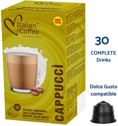 Cappuccino MAXI PACK - 30 Koffiecups Italian Coffee Compatibel met Nescafé ® Dolce Gusto ® Machines