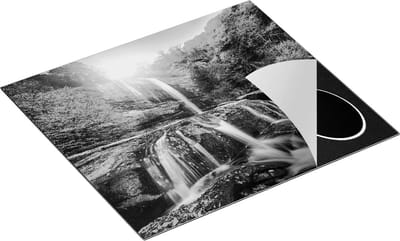 Chefcare Inductie Beschermer Waterval in de Herfst Kleuren - Zwart Wit - 60x50 cm - Afdekplaat Inductie - Kookplaat Beschermer - Inductie Mat
