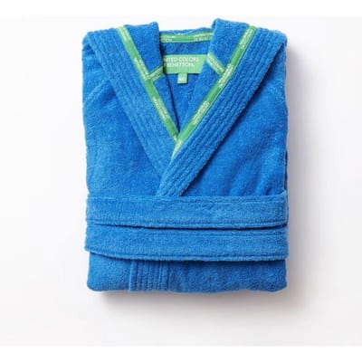 Badjas Benetton Rainbow met capuchon - Blauw blue