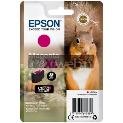 Epson Squirrel 378XL Eekhoorn Claria Photo HD afzonderlijke magenta inkt