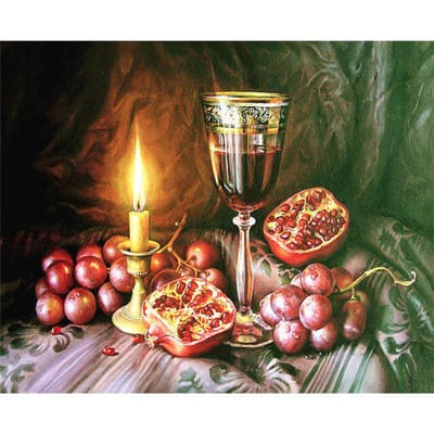Peinture diamant 5D de fruits, point de croix, perceuse complète, broderie, décoration de la maison, Art diamant 20X30CM brown