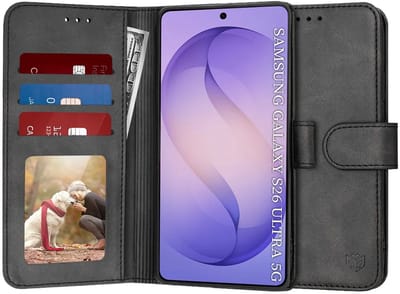 Hoesje geschikt voor Samsung Galaxy S26 Ultra - Techsuit Diary Book Wallet Case - Zwart