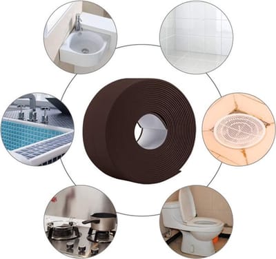 Muur Caulk Strip - Zelfklevende bad - Afdichtstrip - Keuken - Gootsteen/Wastafel Randafwerking - 3,2 m Lengte - Geschikt voor Bad en Muur - Bruin
