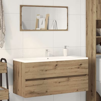 vidaXL - Wastafelkast - 100x38,5x45 - cm - bewerkt - hout - artisanaal - eikenkleur