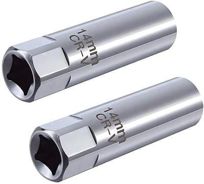 Dailygoods- Bougiesleutel Universeel - Bougiedop 14mm/16mm - Dunne Wandkaarsen Sleutel - Staal - 2 Stuks - Corrosiebestendig - Bougietang