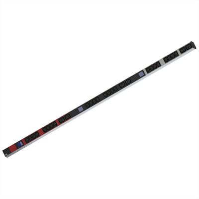 BACHMANN BN0500 19 PDU 1HE 24xC13 6xC19, vermogensmeting, aansluiting CEE 3x16A, rood