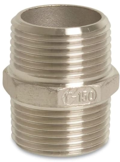 RVS Dubbele Nippel 1 1/2 inch V4A - Boni-Shop