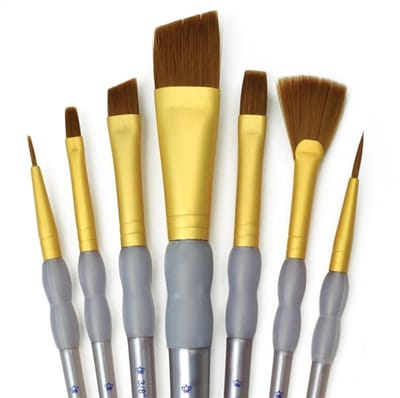 R&L Crafter's Choice Assorted Brown Taklon - 7 Pack (B)