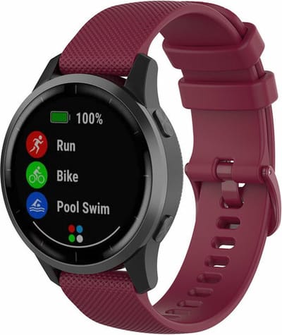 By Qubix 20mm sport bandje met motief Compatible Samsung bandje Wijnrood Geschikt voor Samsung Galaxy Watch 7 (40 & 44mm) Galaxy Watch FE Galaxy Watch 6 Galaxy Watch 6 Pro Galaxy Watch 5 5 Pro Galaxy Watch 4 4 Classic Active 2 Watch 3 (41mm)