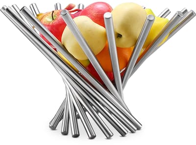 Unyqoos ® Moderne Opvouwbare RVS Fruitmand voor Keuken, Eettafel en Decoratie