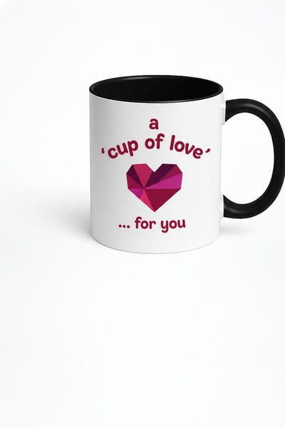 Mok 'A Cup of Love' Geometrisch Hart - Uniek Liefdescadeau & Valentijnscadeau